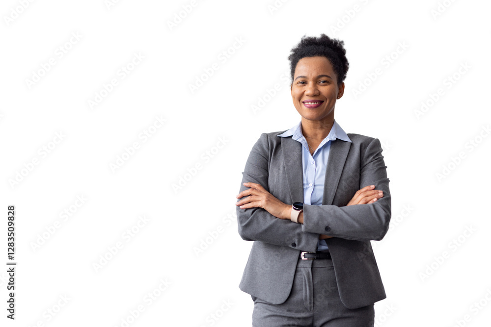 Empowered African American businesswoman in a sleek, modern look Empowered African American businesswoman in a sleek, modern look