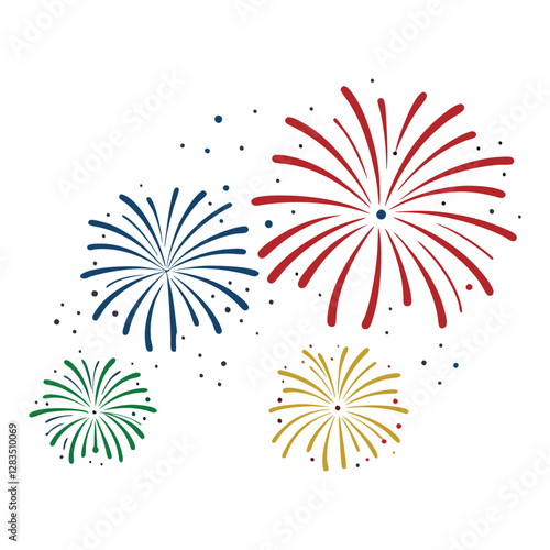 Celebratory Fireworks Burst Vector Art