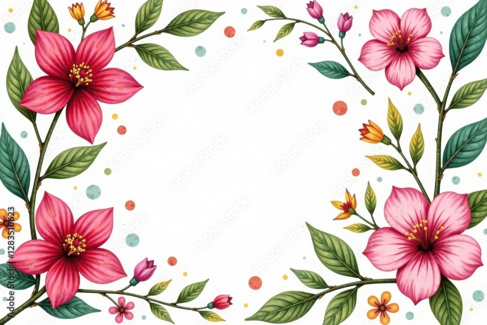 Obraz premium Floral bouquet with hand-drawn elements, illustration, garden, bouquet