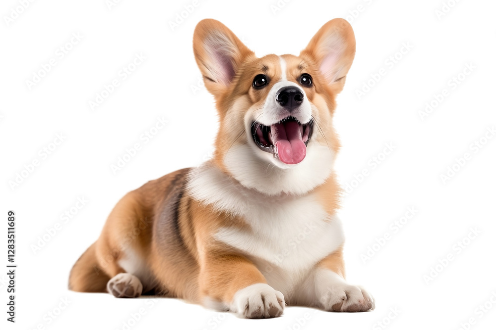 Happy young Welsh Corgi dog winking. Happy young Welsh Corgi dog winking.