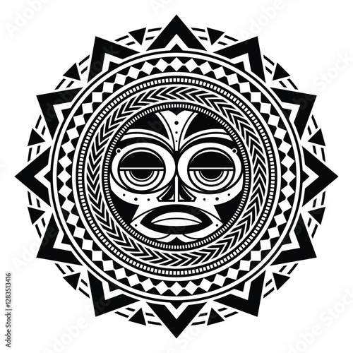 polynesian maori face tattoo