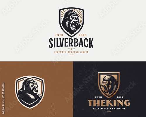 King kong angry gorilla emblem logo template for team sport