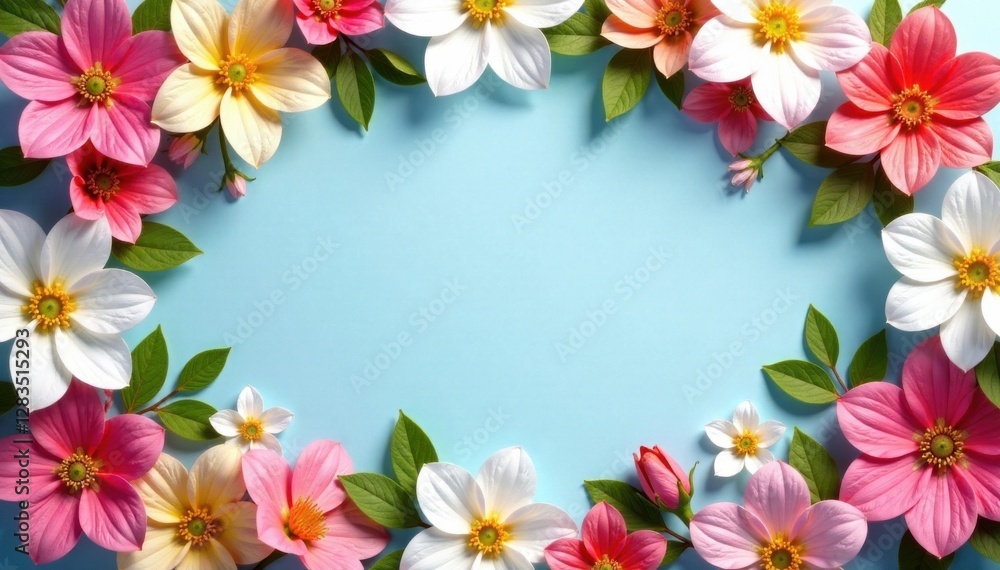 Floral wreath background with spring flowers, vector, natural, flowers Floral wreath background with spring flowers, vector, natural, flowers