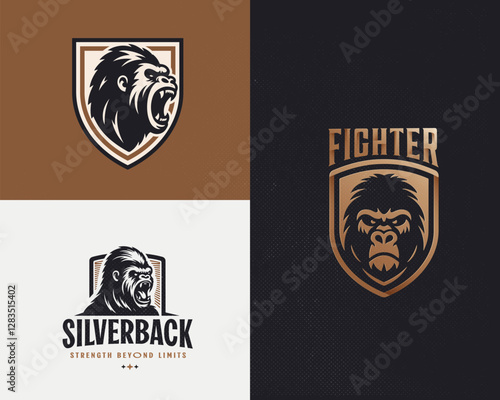 King kong angry gorilla emblem logo template for team sport