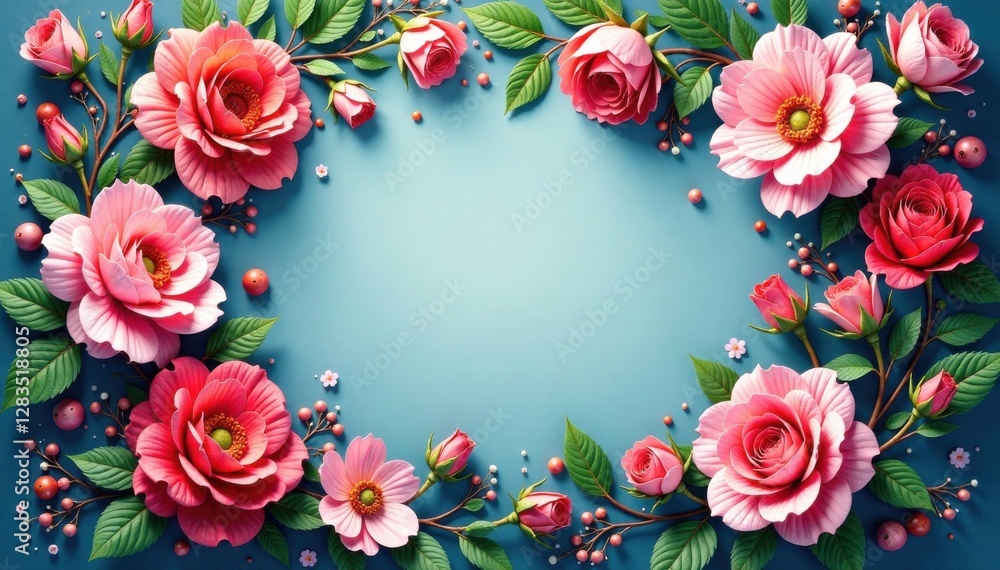 Floral wreath with intricate swirls and curls , natural motifs, ornate details, foliage Floral wreath with intricate swirls and curls , natural motifs, ornate details, foliage