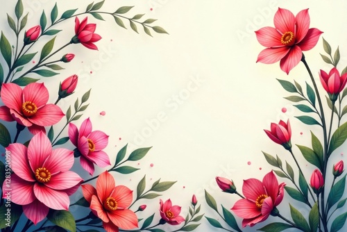 Flourishing floral elements in a stylized manner, whimsical designs, floral patterns, doodles