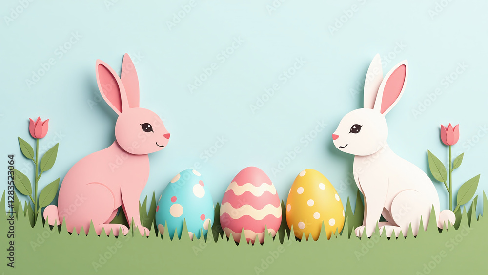 paper cut easter cards feature happy rabbits eggs spring colors festive paper cut easter cards feature happy rabbits eggs spring colors festive