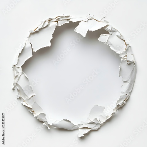 Ripped Paper Hole with Circular Frame Texture