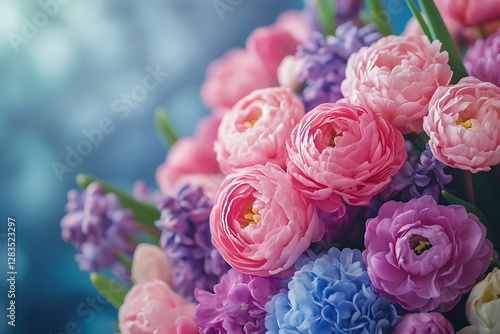 Vibrant Spring Bouquet, Bokeh Background