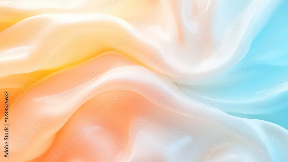 Fototapeta premium Abstract Pastel Fabric Texture: Smooth Orange and Blue Gradient
