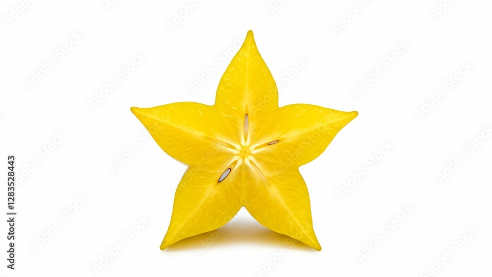 Fototapeta premium Starfruit slice on white background