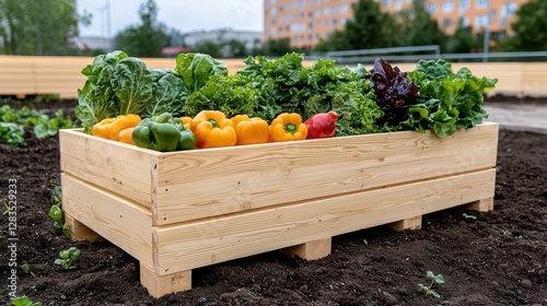 Fresh Organic Vegetables in Wooden Crate