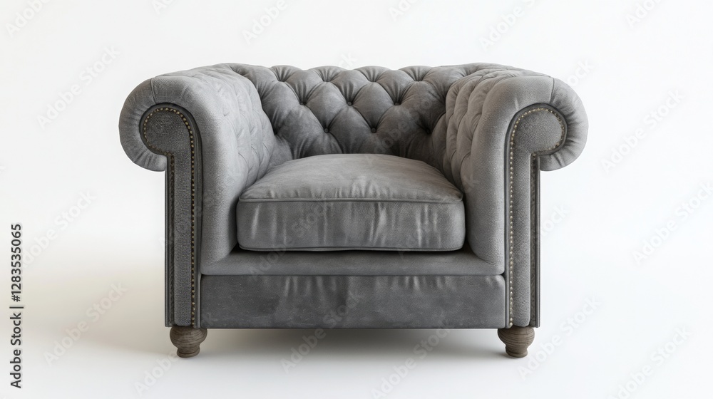 Stylish armchair on a white background: minimalism and comfort Stylish armchair on a white background: minimalism and comfort