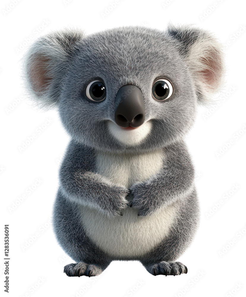 Naklejka premium PNG Furry koala illustration wildlife animal.
