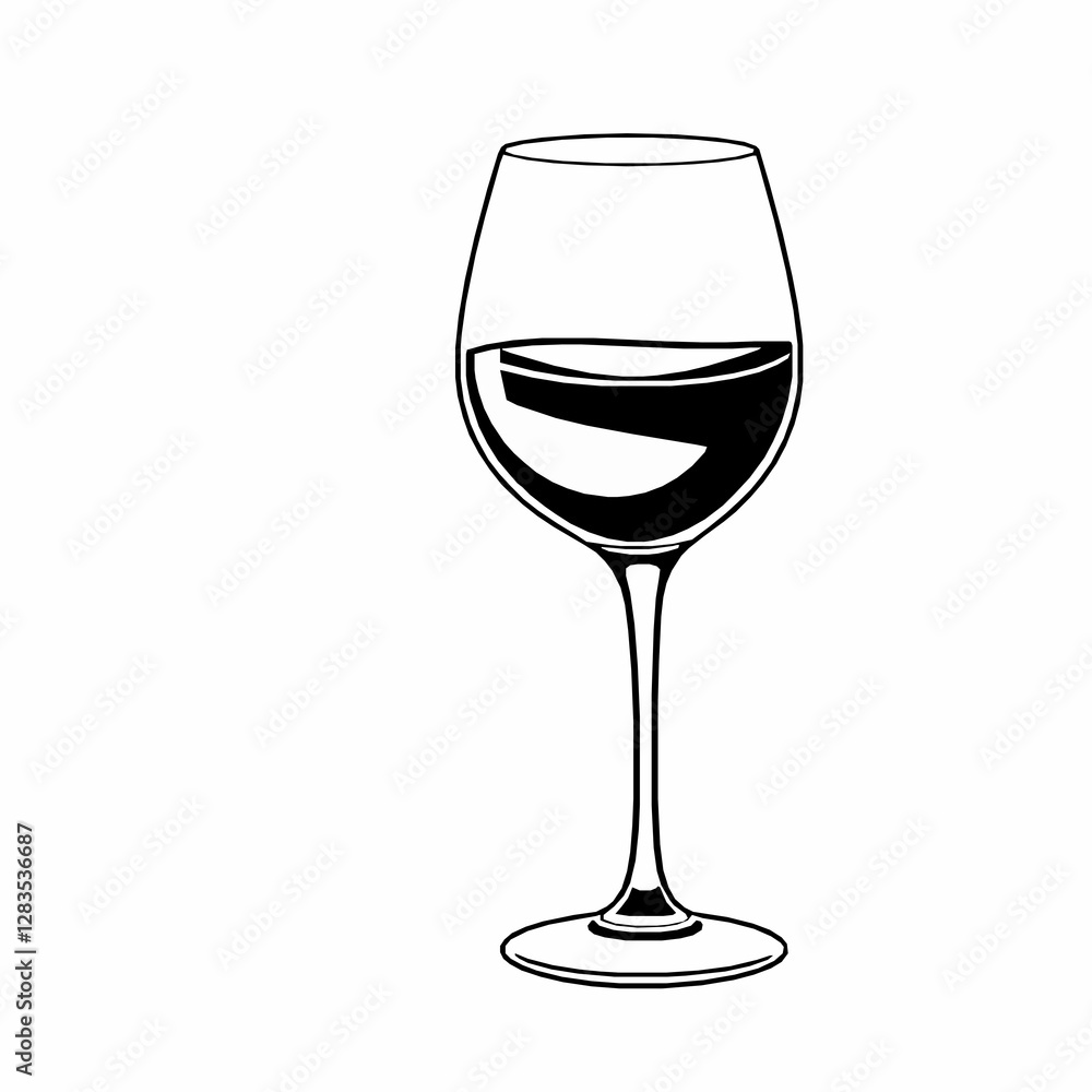 Wine Glass Outline Icon, Black Stroke, Editable Vector, Drink and Bar Illustrations Wine Glass Outline Icon, Black Stroke, Editable Vector, Drink and Bar Illustrations