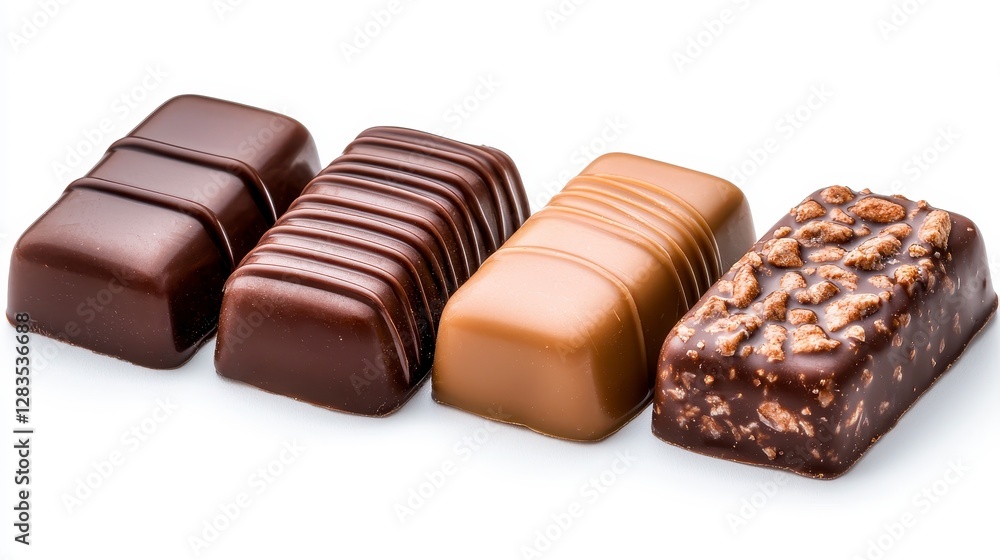 A beautiful array of gourmet chocolates artfully arranged in a decorative box for gifting or indulgence A beautiful array of gourmet chocolates artfully arranged in a decorative box for gifting or indulgence