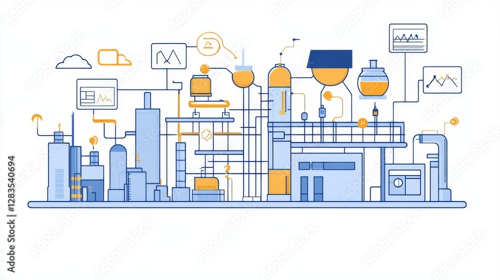 Obraz premium Implementing lean mapping diagrams for total quality management in manufacturing
