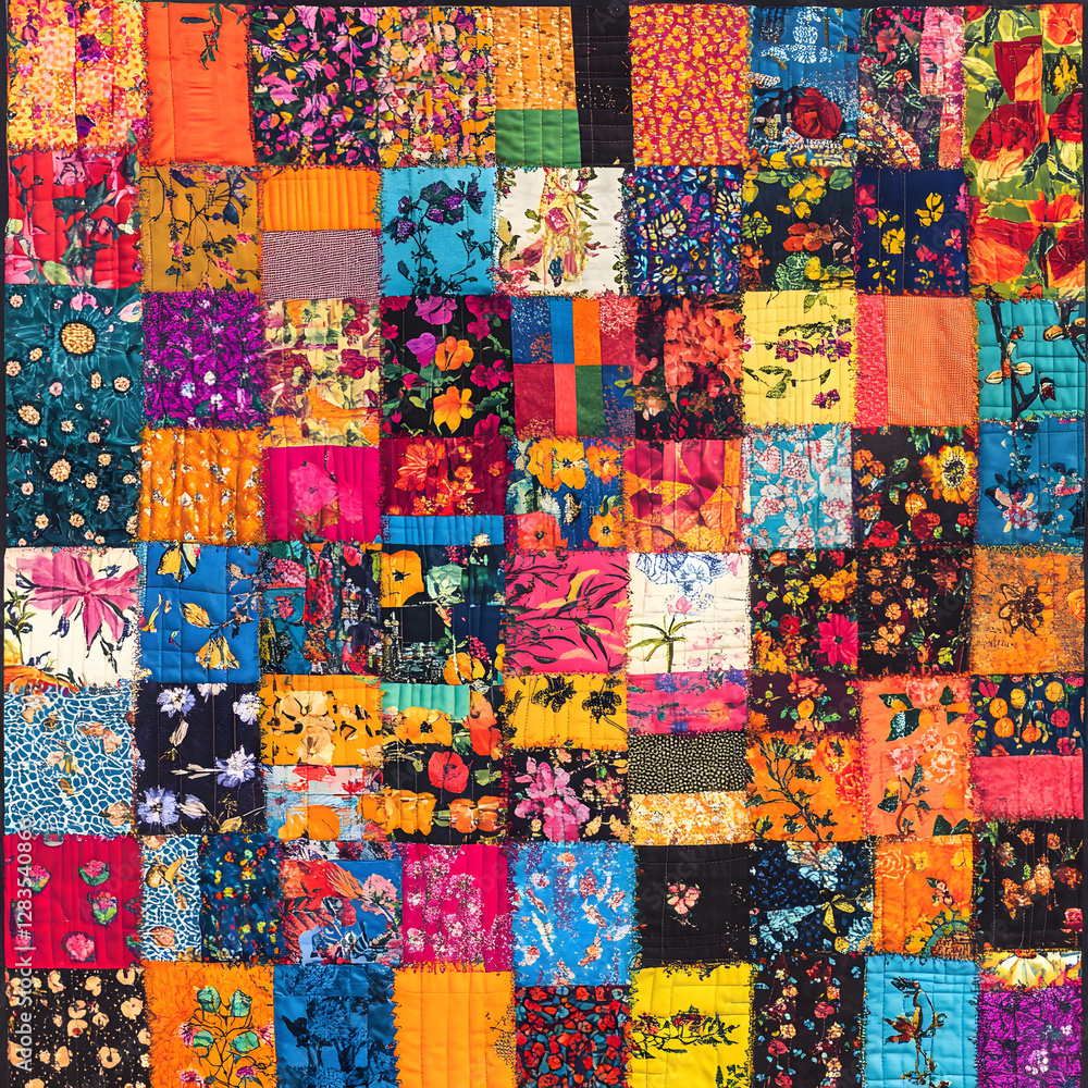 Vibrant Patchwork Quilt: A Tapestry of Harmony and Craftsmanship Vibrant Patchwork Quilt: A Tapestry of Harmony and Craftsmanship