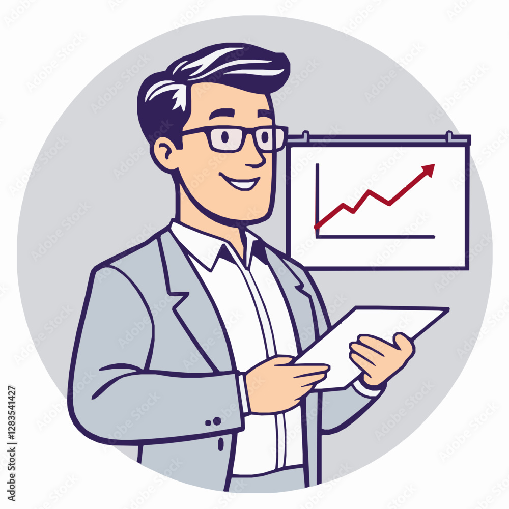 Business Presentation Vector Icon, Professional Speaker and Corporate Training. Business Presentation Vector Icon, Professional Speaker and Corporate Training.