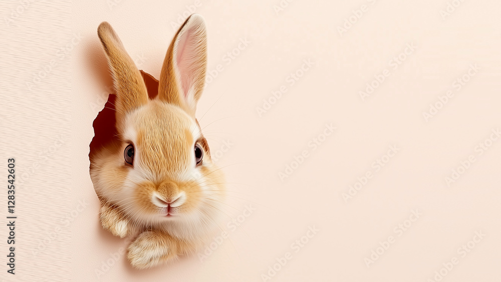 Obraz premium rabbit on a pink background