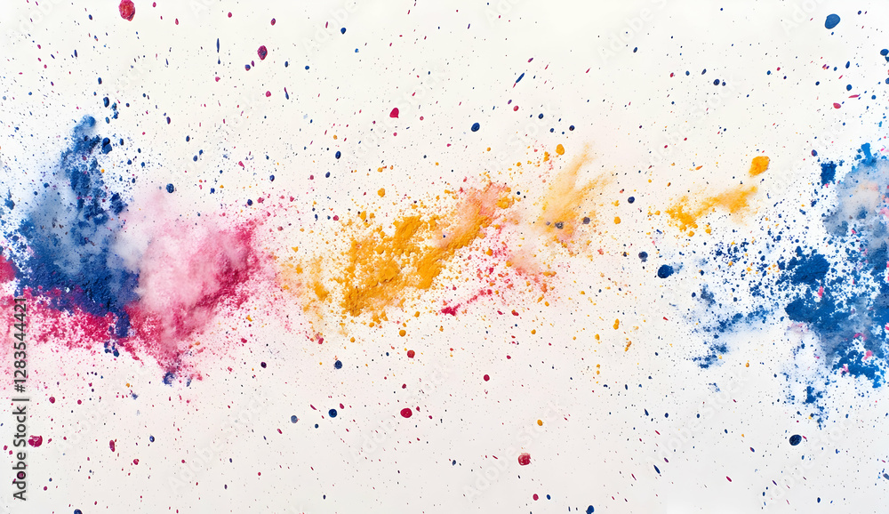 Fototapeta premium Colorful explosion of paint on white background