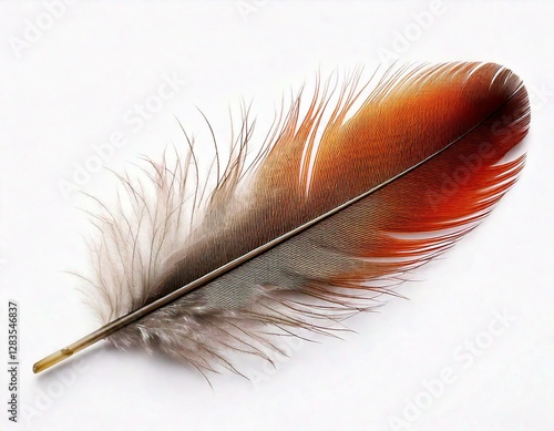 Single feather isolated on black background