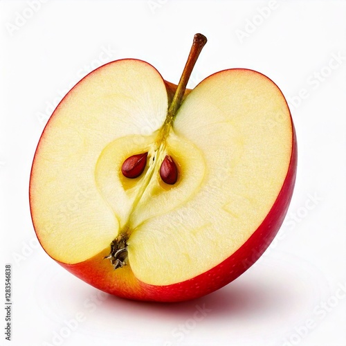 Half of a fresh apple isolated on a white background