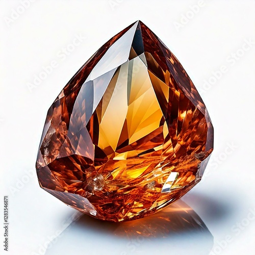 Topaz gemstone on white background