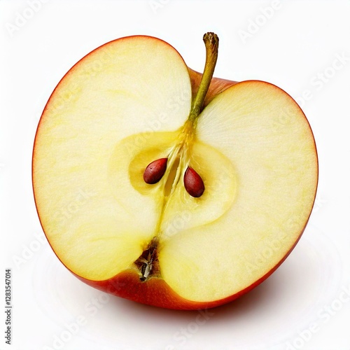 Half of a fresh apple isolated on a white background