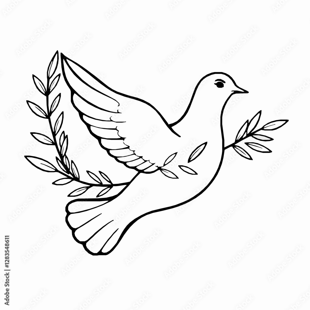 Dove Outline Icon, Black Stroke, Editable Vector Illustration, Peace Symbol Designs, Dove Outline Icon, Black Stroke, Editable Vector Illustration, Peace Symbol Designs,