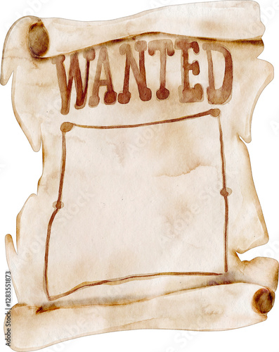watercolor wanted poster