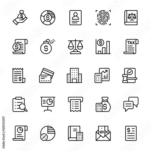 outline icons for accounting