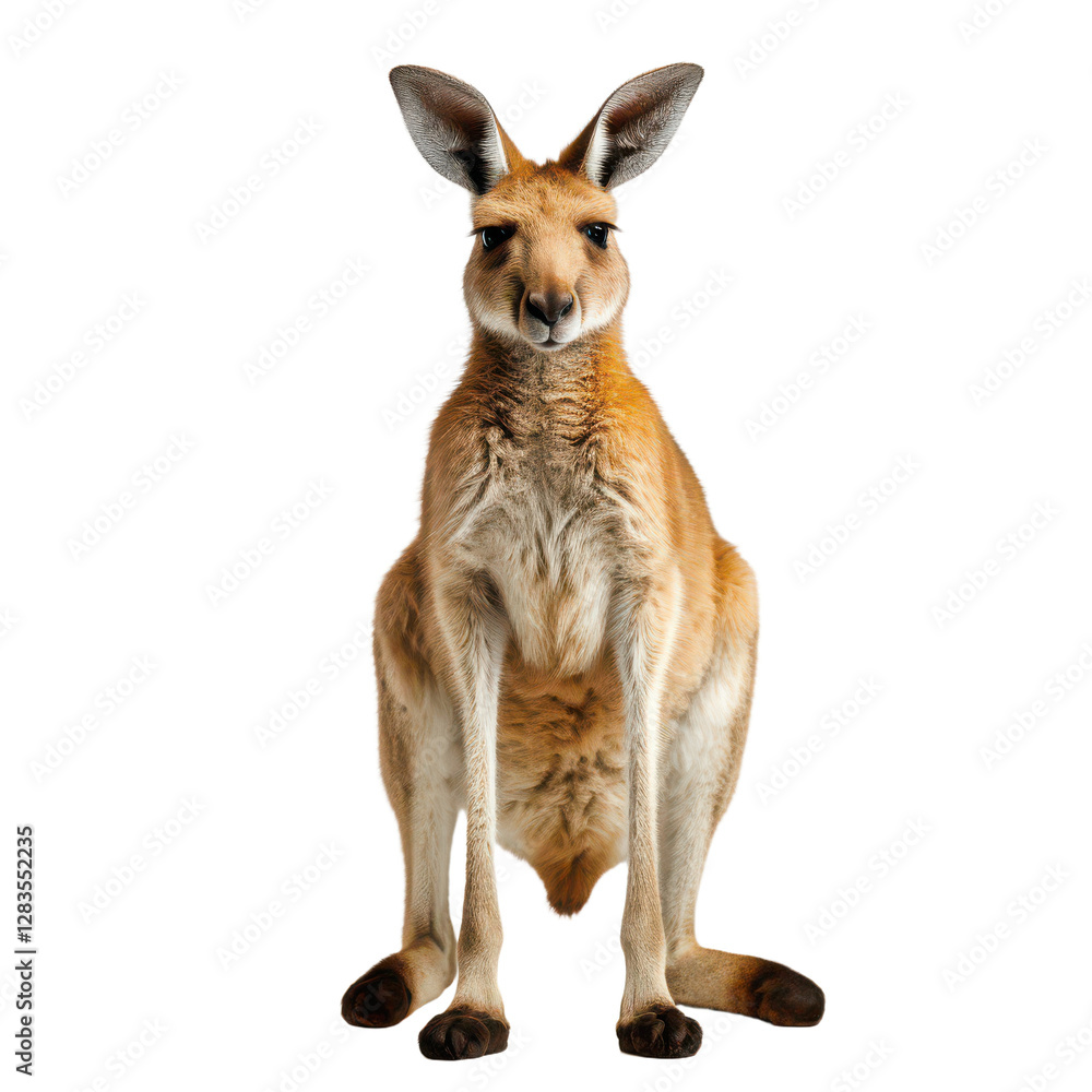 Fototapeta premium Red Kangaroo on Transparent Background