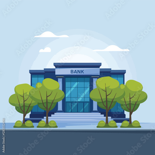 vector colorful economy trading graph cash money linked with curved dash line over the world bank