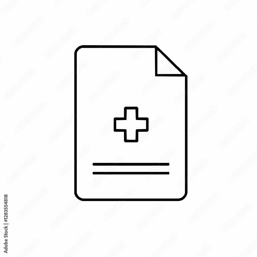 Medical Records Outline Icon, Patient Data Vector, Editable Stroke, Minimalist Black Designs Medical Records Outline Icon, Patient Data Vector, Editable Stroke, Minimalist Black Designs