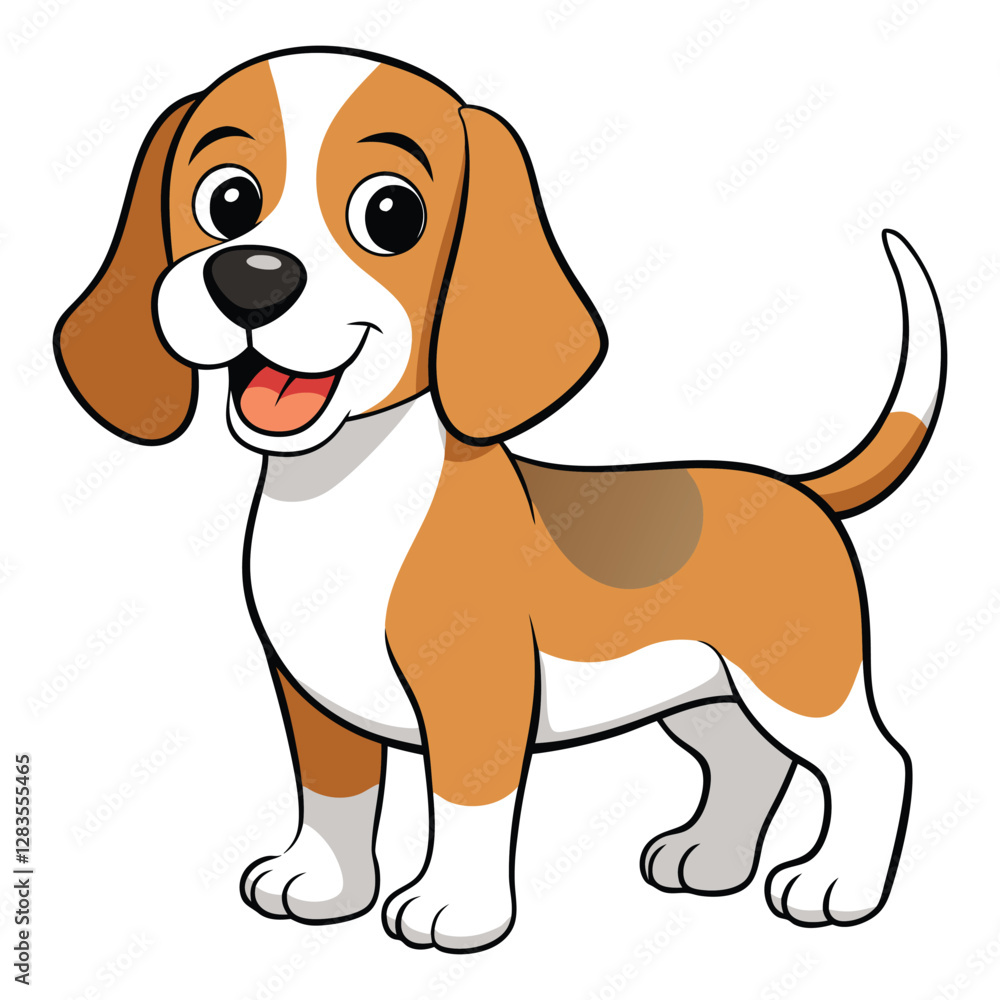 Adobe Illustra Happy cartoon dog character sitting with joy on a blue background showcasing playful design elementstor Artwork. Adobe Illustra Happy cartoon dog character sitting with joy on a blue background showcasing playful design elementstor Artwork.