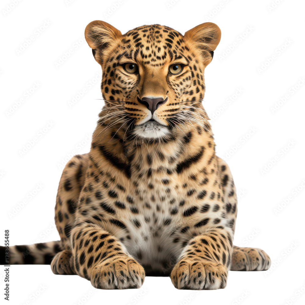 portrait of a leopard isolated on transparent background, PNG portrait of a leopard isolated on transparent background, PNG