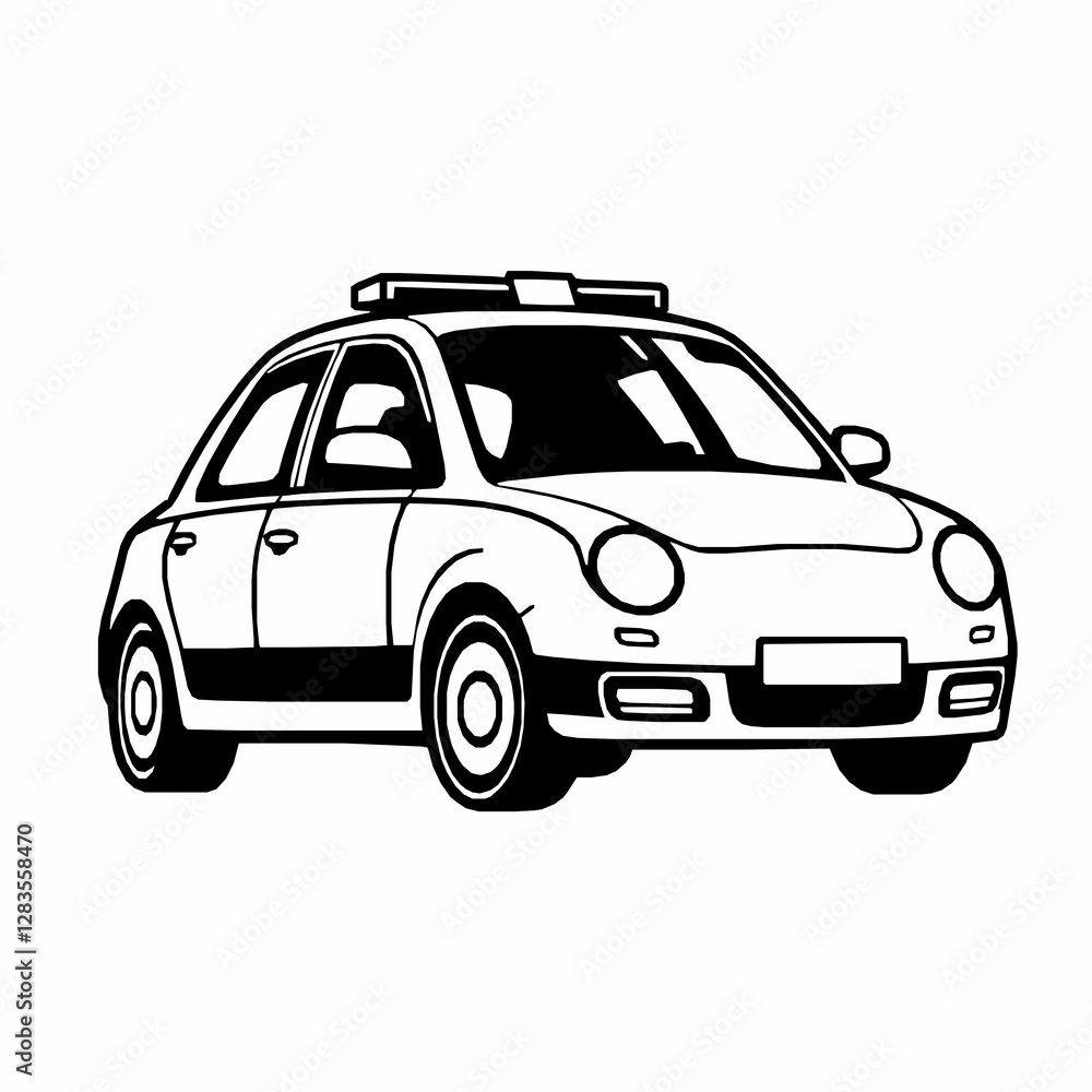 Police Car Outline Icon, Emergency Vehicle Vector, Editable Stroke, Minimalist Black Illustrations Police Car Outline Icon, Emergency Vehicle Vector, Editable Stroke, Minimalist Black Illustrations
