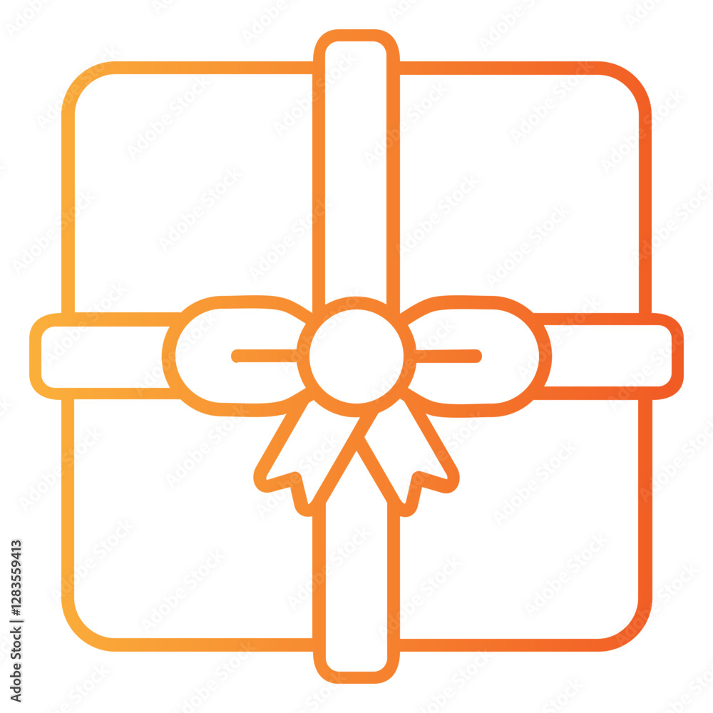 Gift Box single icon with a line gradient style Gift Box single icon with a line gradient style