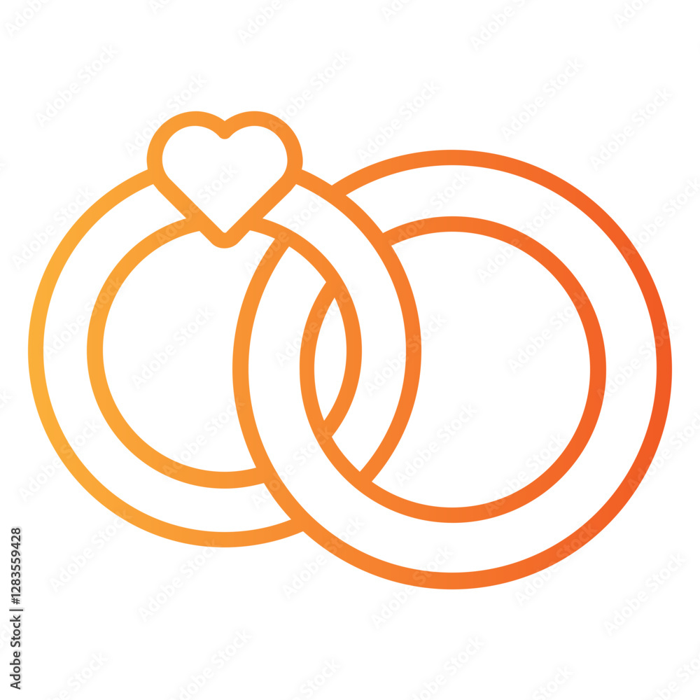 Ring single icon with a line gradient style Ring single icon with a line gradient style