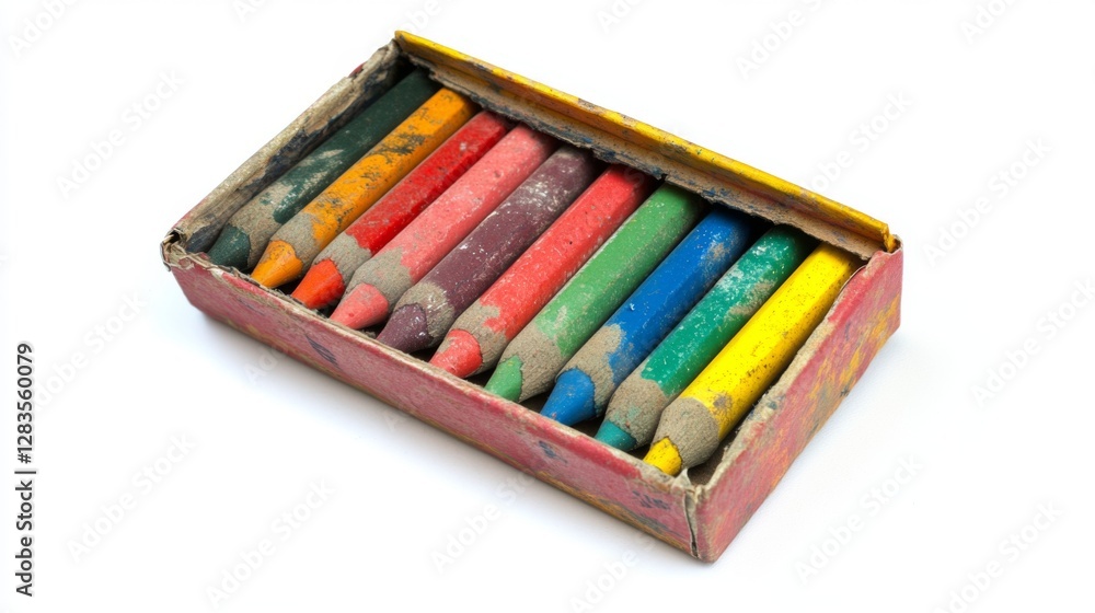 A vibrant box of colorful crayons awaits creative exploration and inspiration. Capture the joy of artistic expression through rich hues and textures. Generative AI A vibrant box of colorful crayons awaits creative exploration and inspiration. Capture the joy of artistic expression through rich hues and textures. Generative AI