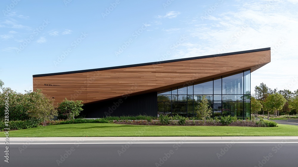 Modern Wood & Glass Building Exterior Architecture Modern Wood & Glass Building Exterior Architecture