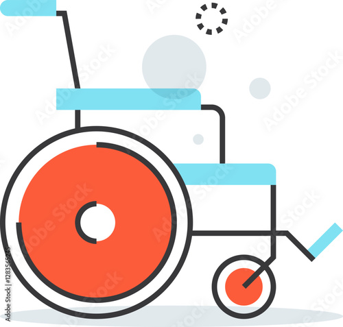 rehab flat line web icon concept
