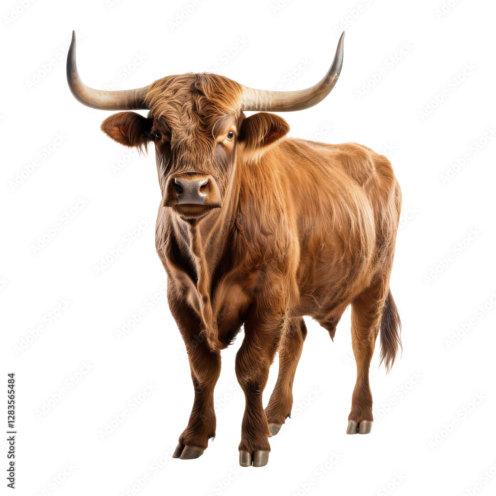 Fototapeta premium Majestic Highland Cow on Transparent Background