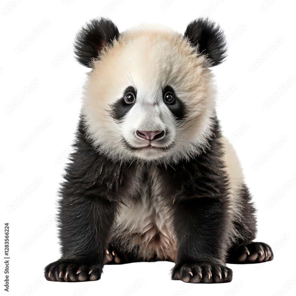 Adorable Baby Panda on Transparent Background Adorable Baby Panda on Transparent Background