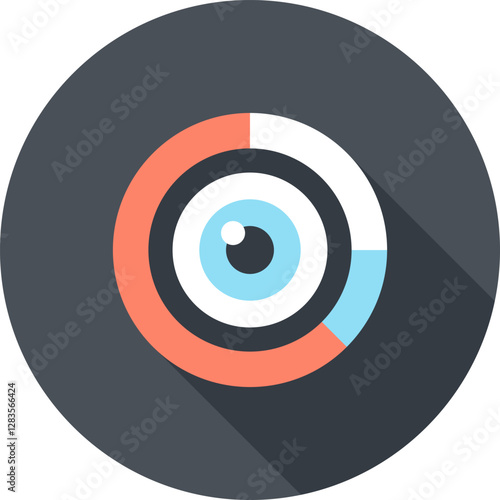 market research flat web icon concept