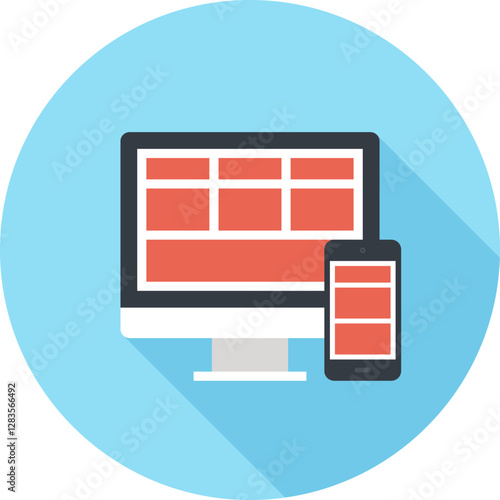 responsive design flat web icon concept
