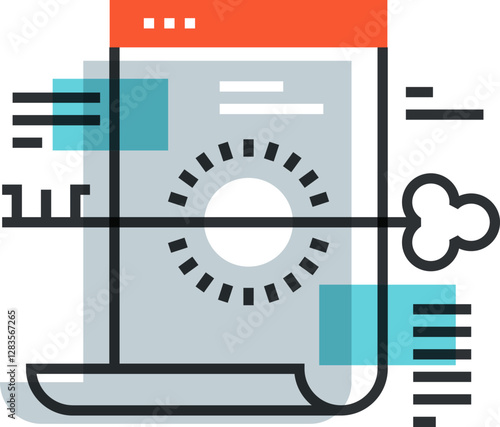 effective keywording flat line web icon concept