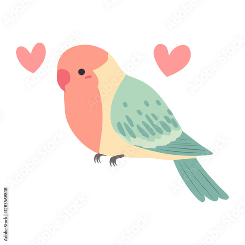 Love bird illustration pastel art vector