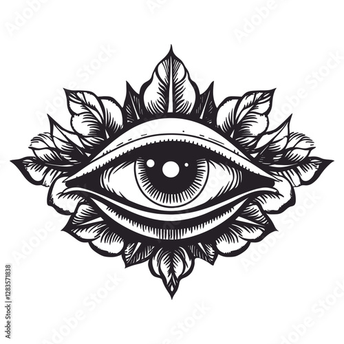 Eye tattoo illustration symbol design vector